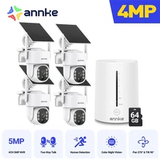 ANNKE 4MP Solar Battery Wireless Security Camera System WiFi  2 Way Audio W/64GB
