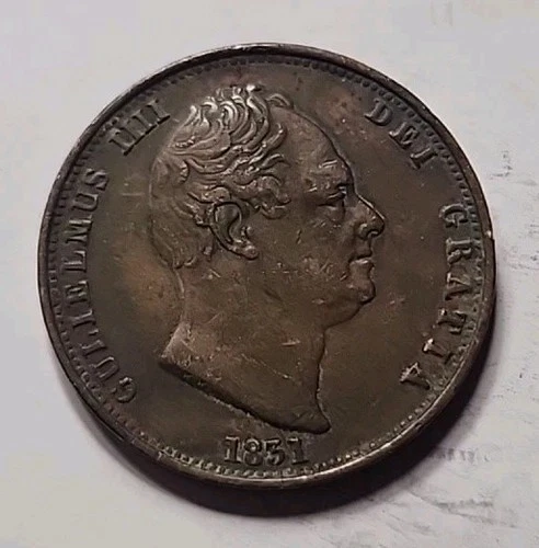 Photo of a William IV Half Penny coin from an eBay sale