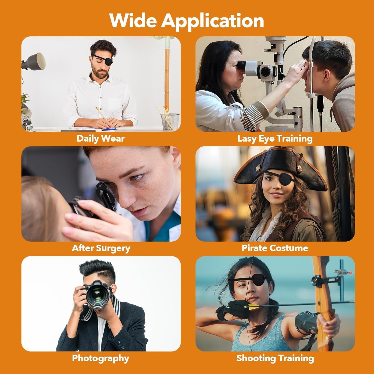 2 Pcs Adjustable Eye Patches Left/Right Lazy Eye Patches for Adults Children