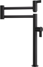 Deck Mount Pot Filler Faucet, ARCORA Solid Brass Pot Filler Matte Black Kitchen