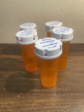 Lots of 5 Empty Amber Prescription Rx Pill Bottles