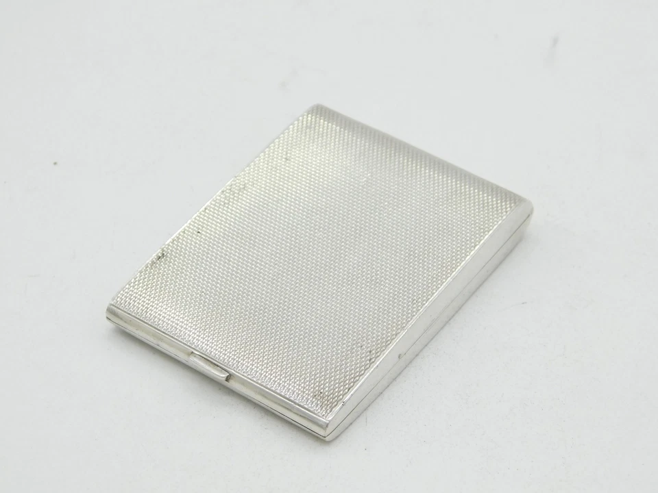 Antiguo estuche Vesta 1937 Birmingham Art Deco con motor de plata esterlina torneado Foto 3 de 4