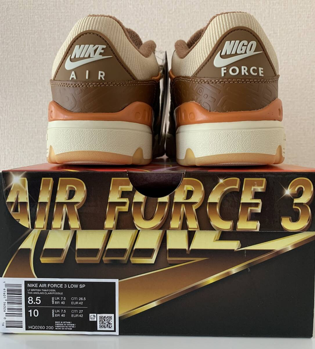 NIKE Men 8.5US Nigo X Air Force 3 Low Sp Beige Bonus | eBay