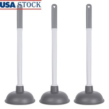 Ergonomic Toilet Plunger W/ Powerful Suction Compact Design Easy to Use
