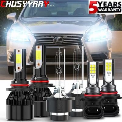 For Lexus LS460 2007-2012 HID LED Headlights High Low Beam + Fog Light Bulbs KIT