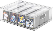 Trading Card Storage Box - Clear Large Storage Organizer Holds 3200 Cards with F