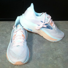 Brooks Women's Ghost 18 Running Shoes Size 8 B White/Light Orange "NOOB"