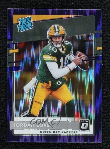 2020 Panini Donruss Optic Rated Rookies Purple Shock Prizm Jordan Love Rookie RC
