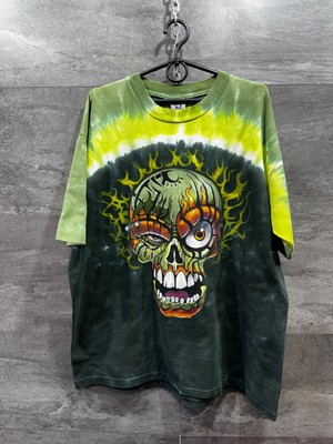 Vintage 90s Liquid Blue Skull Shirt Size XL