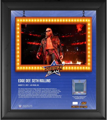 Edge WWE Framed 15x17 2021 SummerSlam Collage w/MU Canvas - LE 250