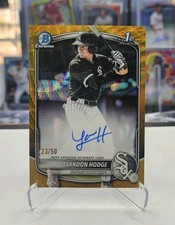 2025 Bowman Draft 1st Landon Hodge #/50 Gold Wave Refractor Auto White Sox🔥
