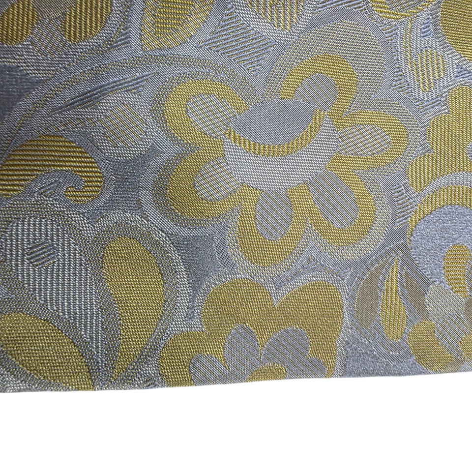 Corbata Romeo Gigli Para Hombre Lujo Gris Amarillo Seda Floral Bordada Clásica Foto 3 de 4