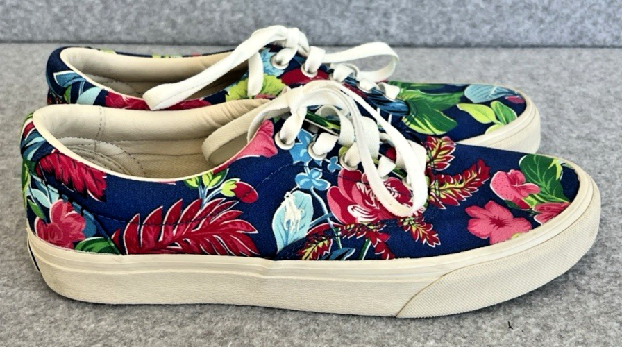Polo Ralph Lauren Keaton Pony sneakers uomo tela floreale taglia 8 mai indossate vedi foto!