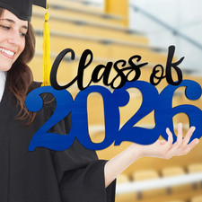 Class of 2026 Wooden Sign Blue Graduation Party Decorations 2026 Graduation Phot