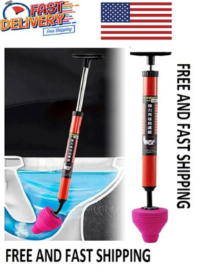 #ad Heavy Duty High Pressure Toilet Unblock Plunger Clog Drain Buster Vacuum Pump US $19.20