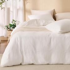 Off White Duvet Cover King, 100 Sandwashed Cotton Soft King Size Duvet Cover