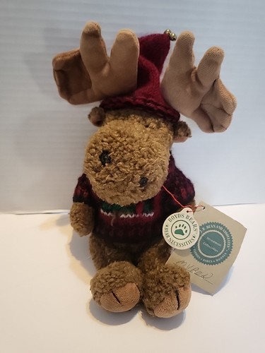 Boyds Bear Myron Von Hindonmoose Plush Moose Tree Sweater Bell Hat & Tag - Picture 1 of 12