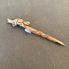 Collectible Ballpoint Pen Brown Resin Kangaroo W Baby  W/Gem