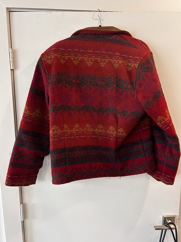 Vtg Woolrich Jacket Blanket Coat Wool Aztec Southwestern Jacket USA LARGE L - Picture 6 of 8