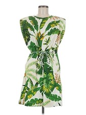Farm Rio Tropical Palm Leaf Cotton T-Shirt Mini Dress, Size S