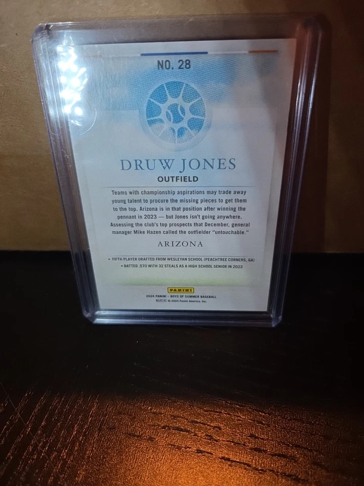 2024 Panini Boys Of Summer #28 Druw Jones Prospect #226/275 D'Backs SS4 - Image 3 of 3