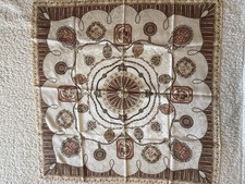 Silk Scarf 100 made In Italy, 33 X 33 Beige, cream, pink, light brown