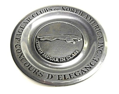 Jaguar Clubs Of North America Award Pewter Plate Concours D`Elegance