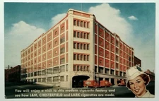 Vintage Richmond VA Cigarette Factory Photochrome Postcard L&M Chesterfield