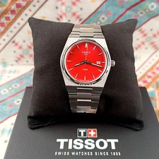 Tissot PRX Red 40mm Dial Men's Stainless Steel Watch T137.410.11.421.00