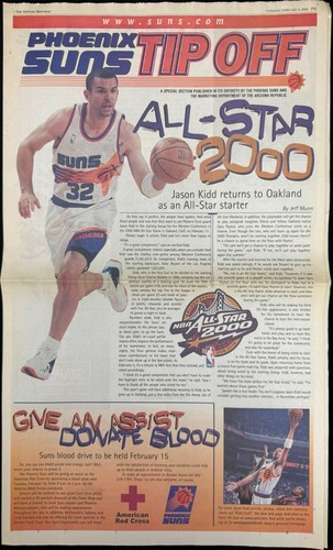 o'o'o . Vintage 1999 2000 Newspaper PHOENIX SUNS . TIP OFF Sections Kidd Skiles - Picture 6 of 13