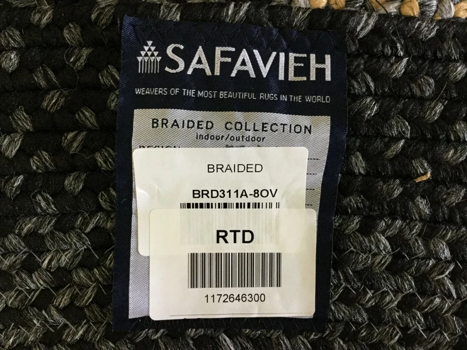 BLACK 8' X 10' Oval Loose Threads Rug, Reduced Price 1172646300 BRD311A-8OV - Image 4 of 4