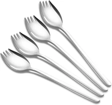 Sporks 4 Pack, 18/10 Spork Stainless, Steel Metal Spork for Everyday Household