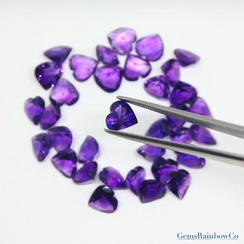 Natural African Amethyst Heart Faceted 5 mm to 8 mm Loose gemstones AAA Quality - Picture 2 of 8