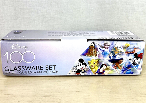 Disney Mickey Mouse Glassware Set Shot Glasses Set Of 4 Minnie Stitch Pooh - Picture 5 of 11