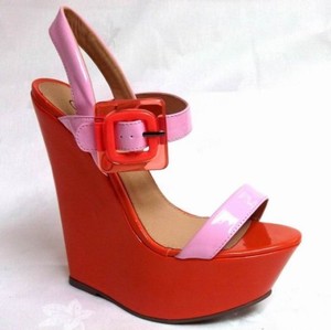 pink wedge sandals uk