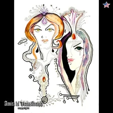 Wall Art Watercolor Painting Drawing Portrait Well Known Artist Celebrity Famous