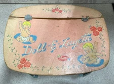 Vtg Doll-E-Layette Picnic Basket 50's Amsco Doll-E Kidd-E Toys Bassinet Plastic