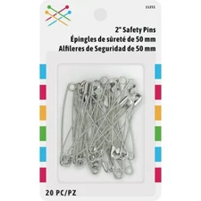 Prym 2" Large 20 Pc Safety Pins Zinc 2 Inch