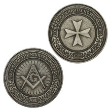 Knights Templar Hospitaller Cross Freemason Masonic Coin