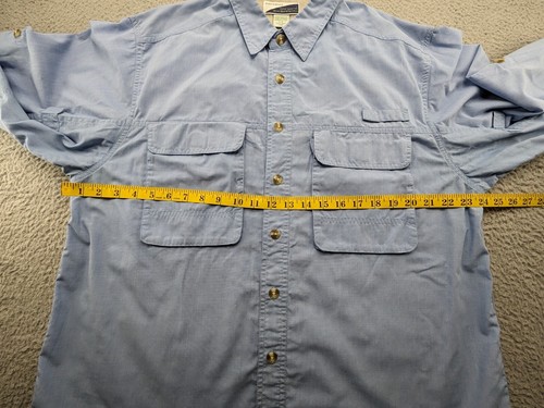 EX OFFICIO Shirt Mens Large Blue Solid Insect Shield Lightweight Hiking LS - Picture 6 of 12
