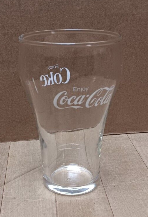Coca-Cola Soda Fountain Glass With Enjoy Coke Script Logo, Clear