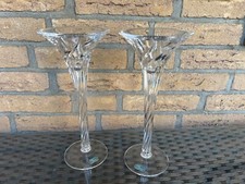 2x Kerzenleuchter Kristall Glas 25 cm Cristal J.G Durand France