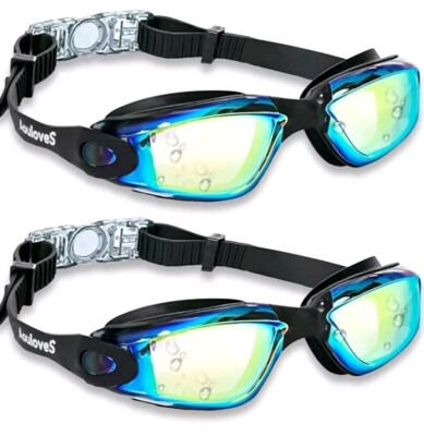 Kids Swim Goggles 2 Pack,Anti Fog No Leaking Clear Vision Water Pool Swimming Go