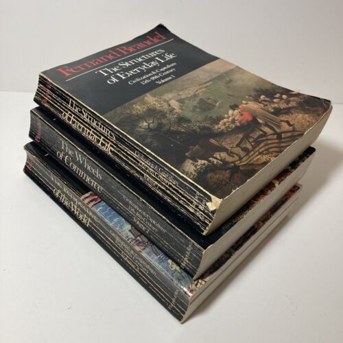 Civilization and Capitalism 15th-18th Century by Fernand Braudel Volumes 1-3 pb