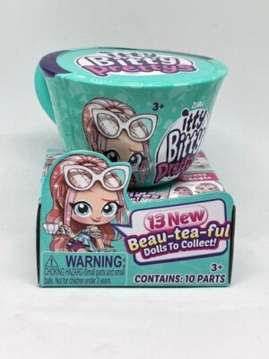 Zuru Itty Bitty Prettys Girls Surprise Tea Cup Gift Set Collectible 10 parts