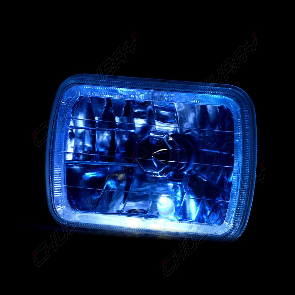 Farol quadrado 5x7 7x6 pol carcaça cromada + lâmpada LED H4 para Ford B 600 1980-1994 - Imagem 3 de 4