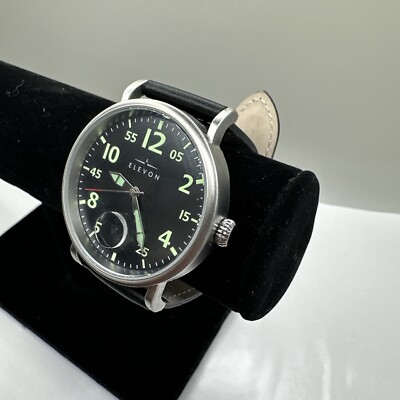 Elevon Hanson Men's Watch Black Face Black Leather Strap