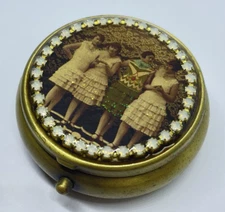 Michal Negrin PERSONAL ASHTRAY Box Case Crystal Lady's roses MADE IN ISRAEL