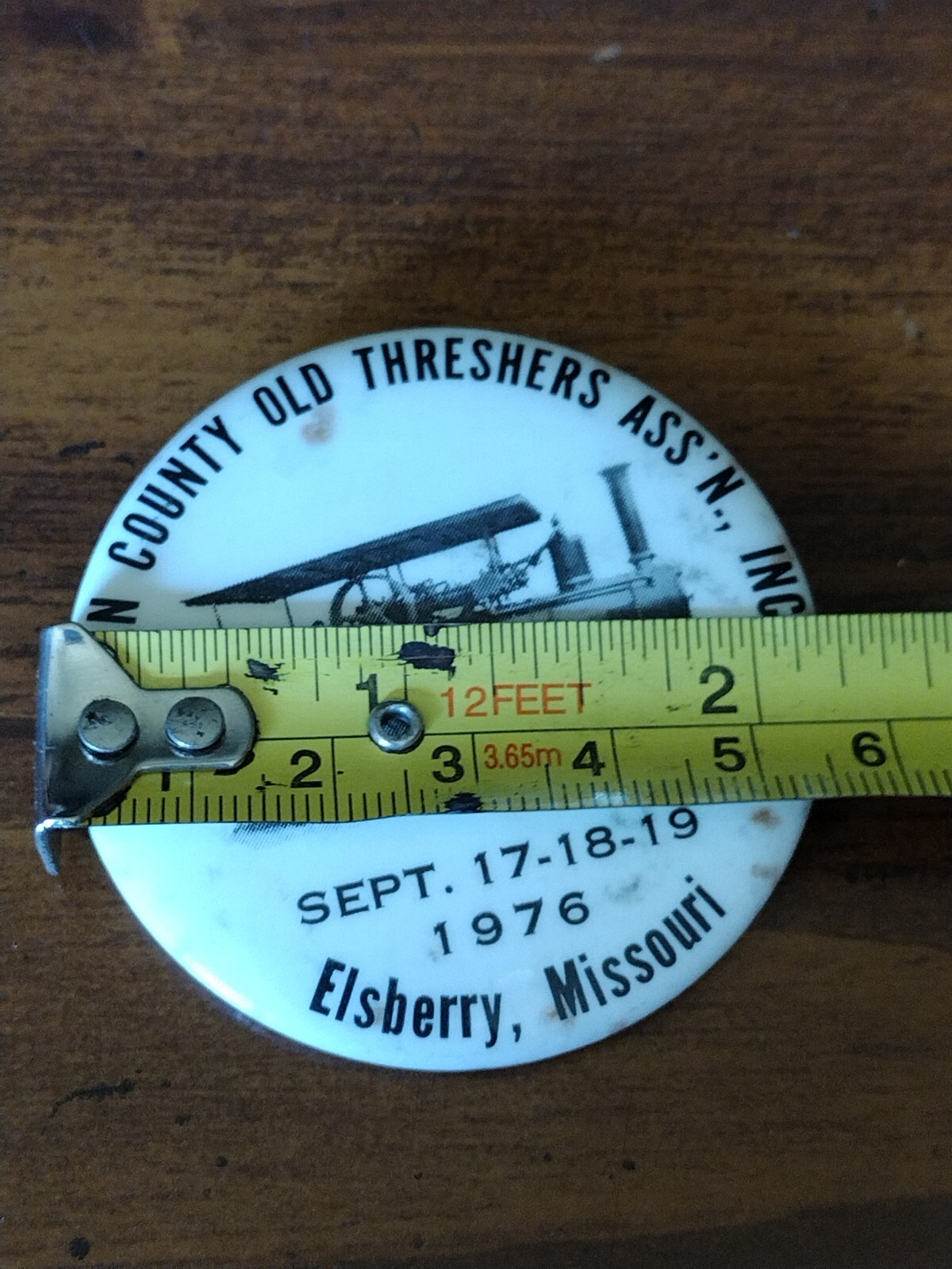 1976 Lincoln County Old Threshers Ass'n inc. Elsberry, Missouri Pin eBay