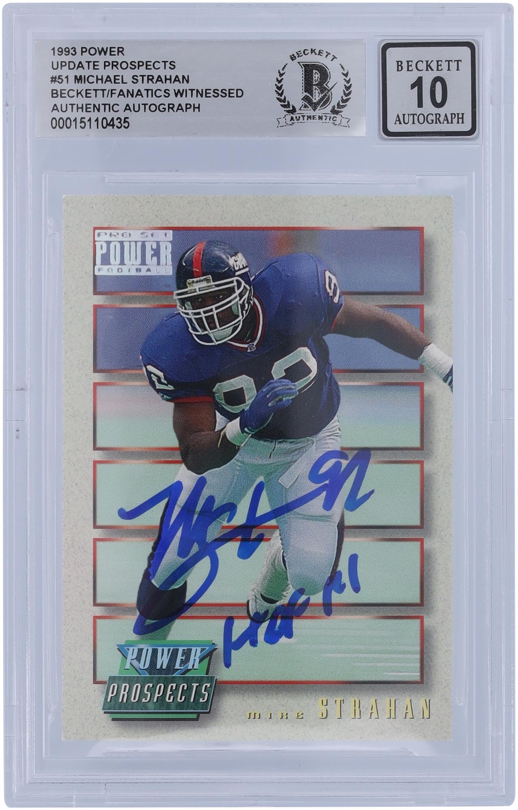Michael Strahan New York Giants Signed 1993 Pro Set Power eBay